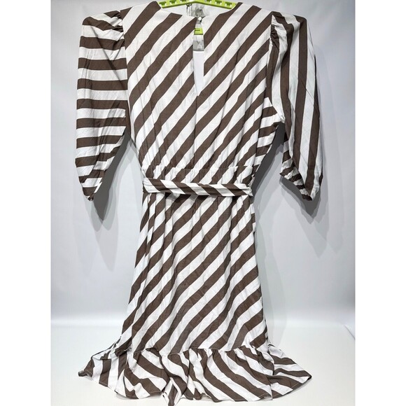 NWT $119.95 Lane Bryant Blouson Sleeve Ruffle Hem Midi Dress Women's Size 24 - Picture 7 of 16